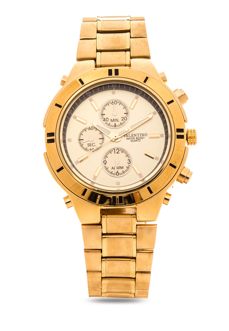 Valentino 20121649-GOLD - GOLD DIAL Analog Stainless Band Watch for Unisex-Watch Portal Philippines