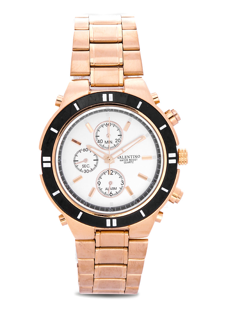 Valentino 20121649-GOLD - SILVER DIAL Analog Stainless Band Watch for Unisex-Watch Portal Philippines