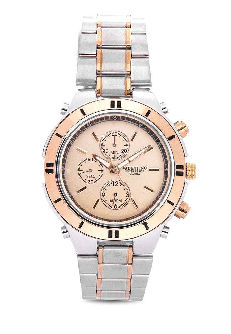 Valentino 20121649-TWO TONE - GOLD DIAL Analog Stainless Band Watch for Unisex-Watch Portal Philippines