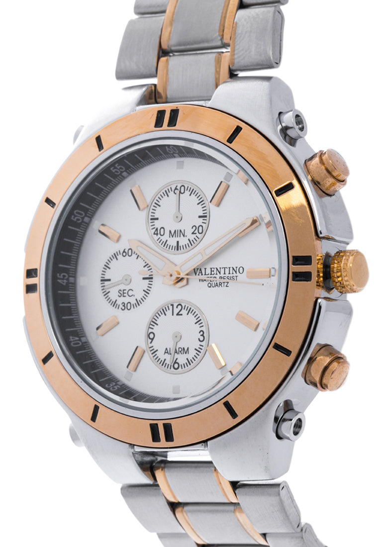 Valentino 20121649-TWO TONE - SILVER DIAL Analog Stainless Band Watch for Unisex-Watch Portal Philippines