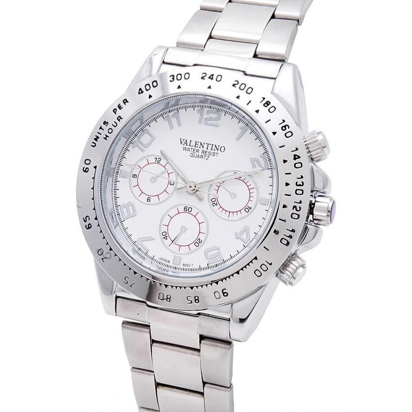 Valentino 20121652-WHITE DIAL STAINLESS BAND STRAP Watch for Men-Watch Portal Philippines