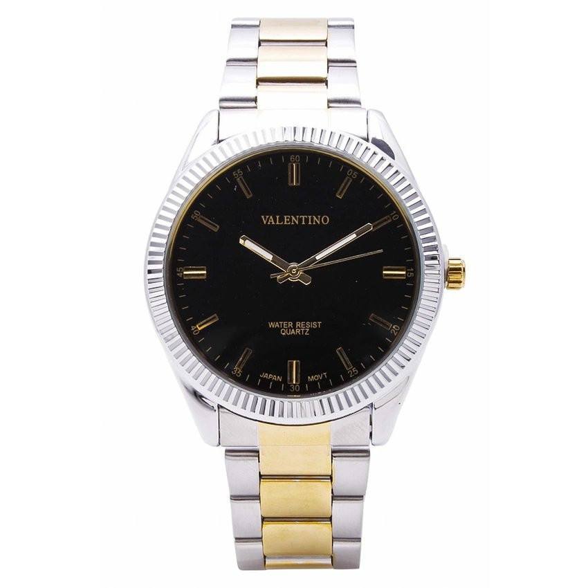 Valentino 20121677-TWO TONE - BLACK DIAL CASIO IP GLD MTL STYLE G STAINLESS BAND STRAP Watch for Men-Watch Portal Philippines