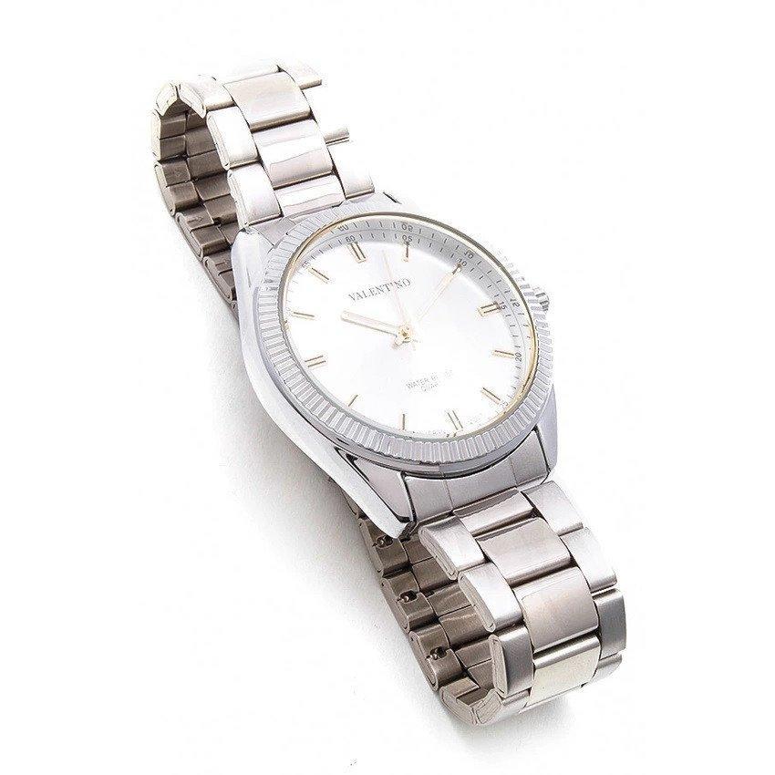Valentino 20121679-SILVER - SILVER DIAL CASIO IP WHT MTL STYLE G STAINLESS BAND STRAP Watch for Men-Watch Portal Philippines