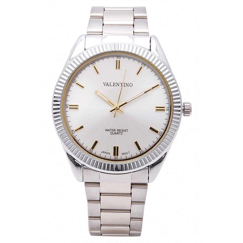 Valentino 20121679-SILVER - SILVER DIAL CASIO IP WHT MTL STYLE G STAINLESS BAND STRAP Watch for Men-Watch Portal Philippines