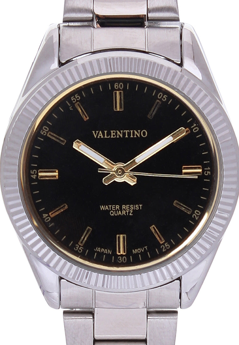 Valentino 20121680-SILVER - BLACK DIAL Analog Stainless Band Watch for Women-Watch Portal Philippines
