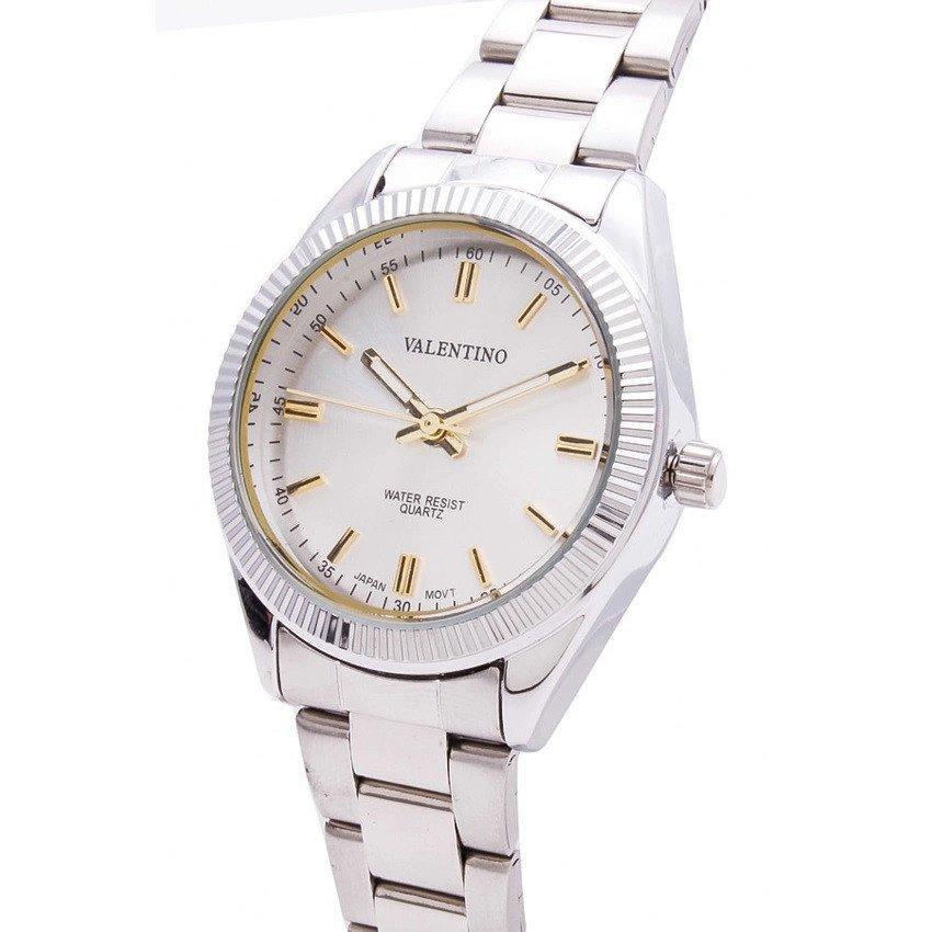 Valentino 20121680-SILVER - SILVER DIAL CASIO IP WHT MTL STYLE L STAINLESS BAND STRAP Watch for Women-Watch Portal Philippines