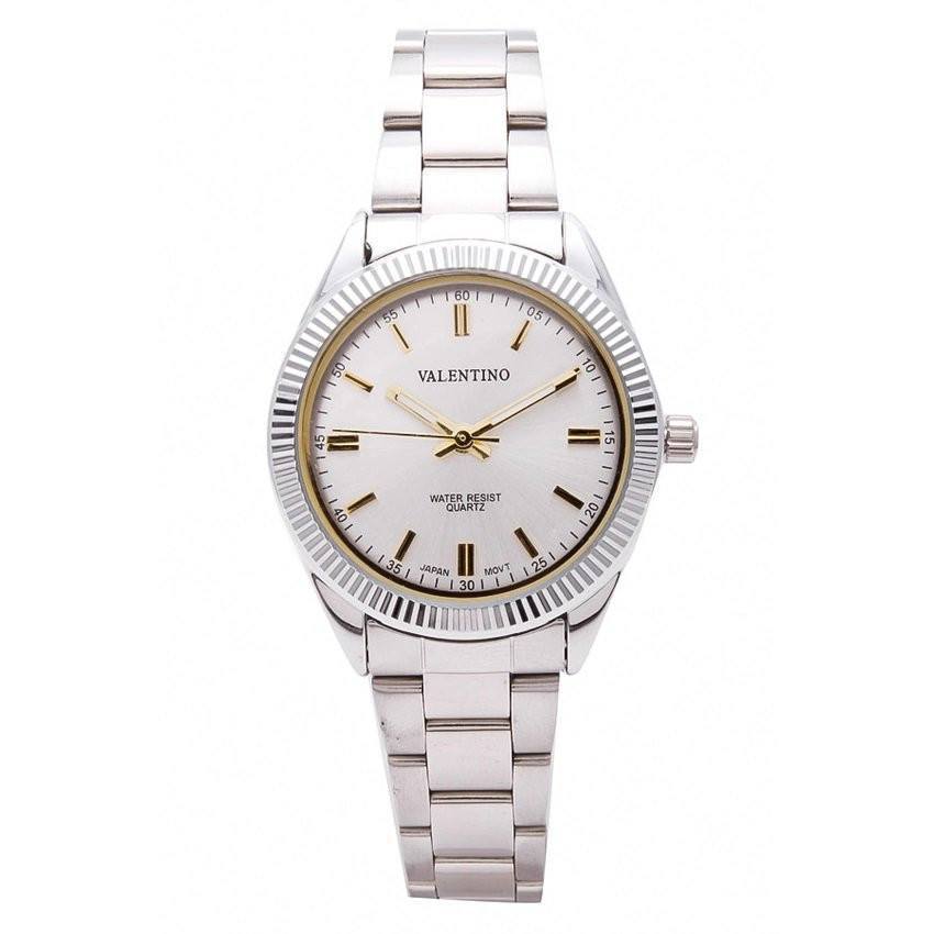 Valentino 20121680-SILVER - SILVER DIAL CASIO IP WHT MTL STYLE L STAINLESS BAND STRAP Watch for Women-Watch Portal Philippines