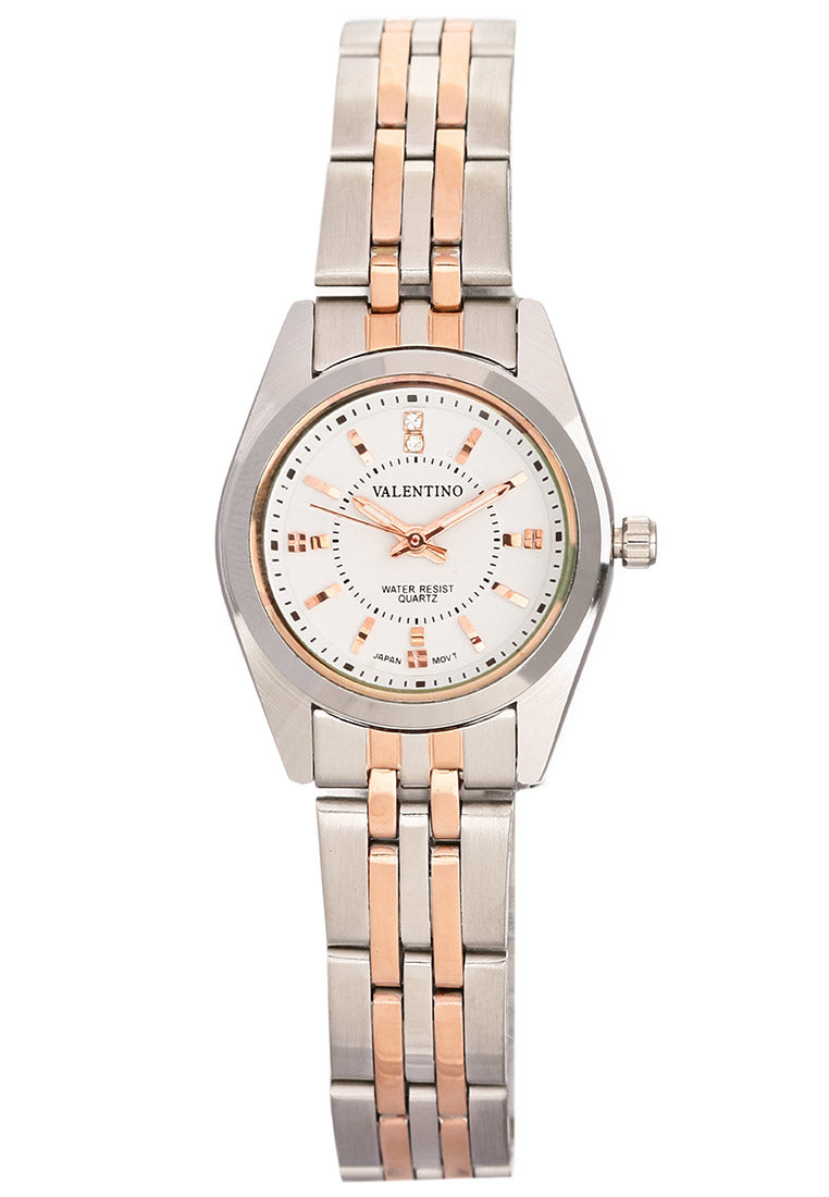Valentino 20121692-ROSE GOLD - WHITE DIAL Analog Stainless Steel Strap Watch for Women-Watch Portal Philippines