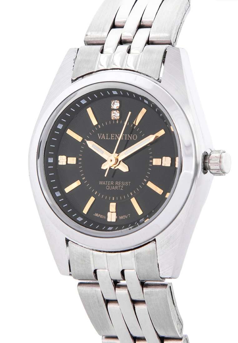 Valentino 20121693-SILVER - BLACK DIAL Stainless Steel Watch for Women-Watch Portal Philippines