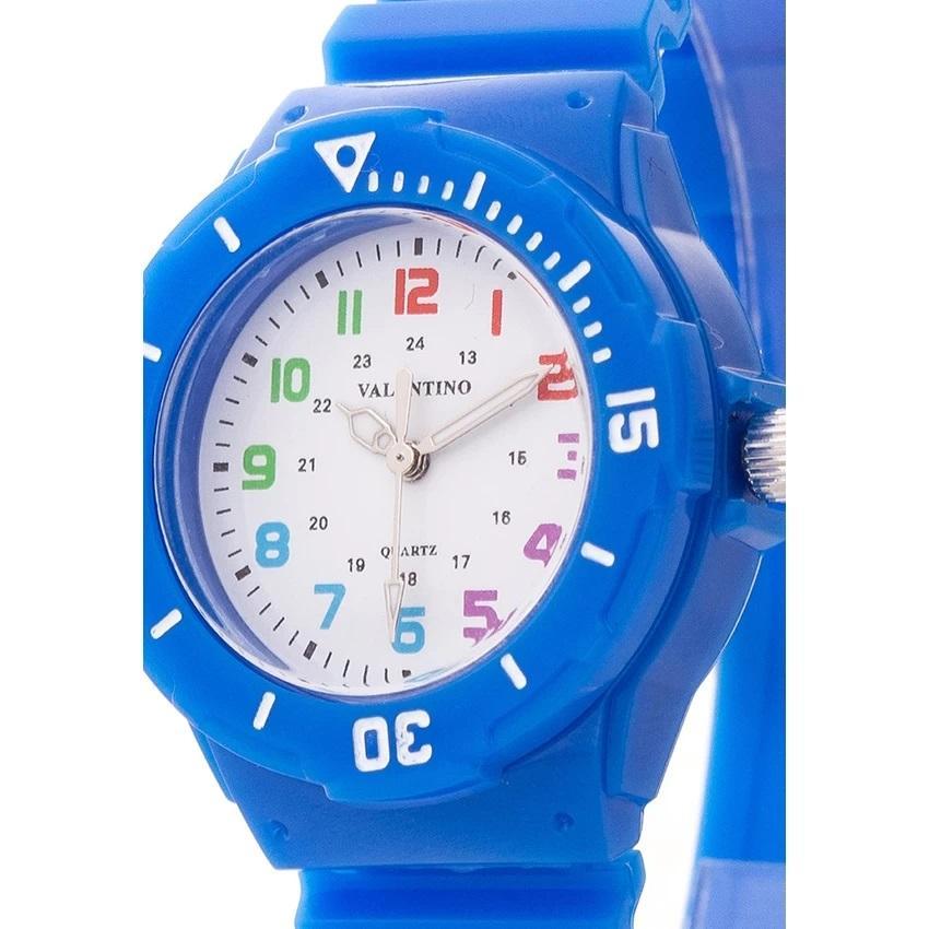 Valentino 20121727-Blue - Wht Dial Plastic Strap Watch For Women-Watch Portal Philippines