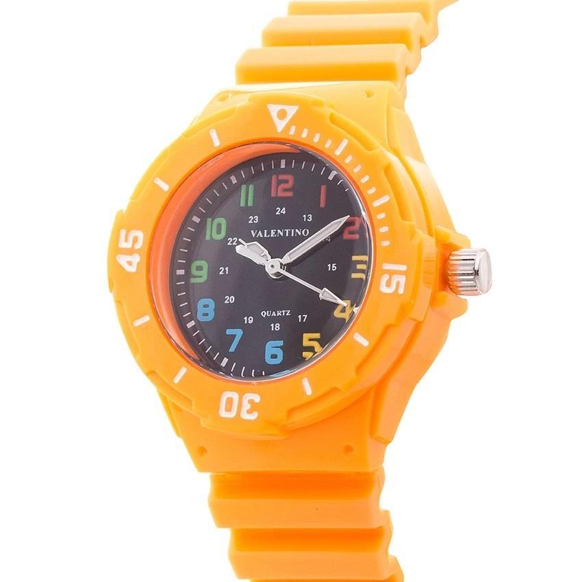 Valentino 20121727-ORANGE - BLK DIAL PLASTIC STRAP Watch for Women-Watch Portal Philippines