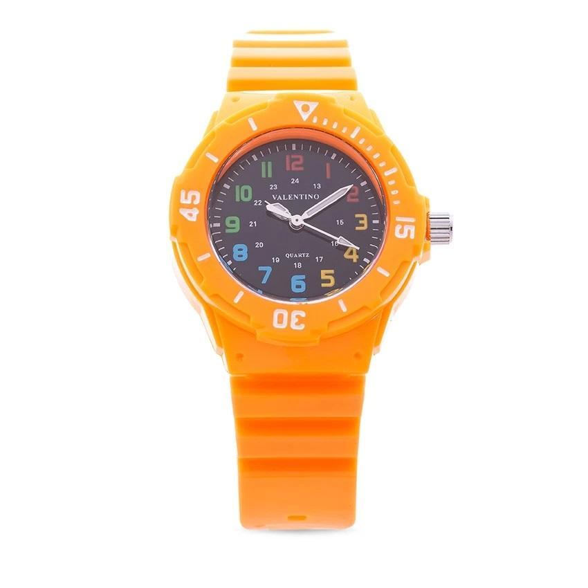 Valentino 20121727-ORANGE - BLK DIAL PLASTIC STRAP Watch for Women-Watch Portal Philippines