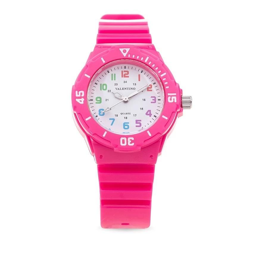 Valentino 20121727-PINK - WHITE DIAL PLASTIC STRAP Watch for Women-Watch Portal Philippines