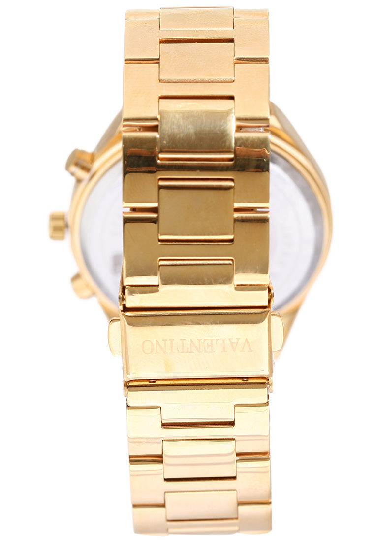 Valentino 20121729-GOLD - BLACK DIAL Analog Stainless Steel Strap Watch for Women-Watch Portal Philippines