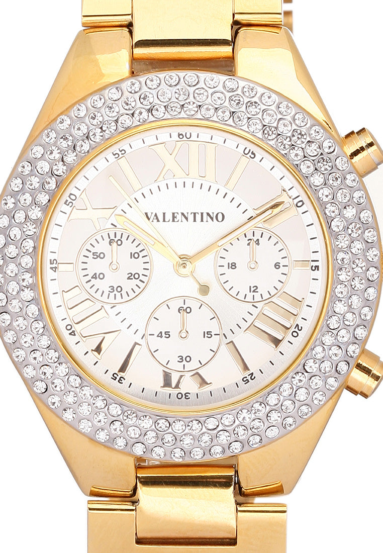 Valentino 20121729-GOLD - GOLD DIAL Analog Stainless Steel Strap Watch for Women-Watch Portal Philippines