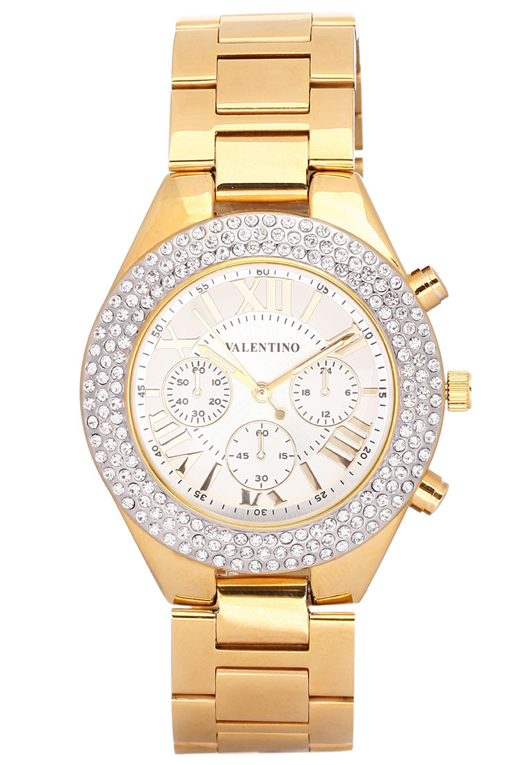 Valentino 20121729-GOLD - GOLD DIAL Analog Stainless Steel Strap Watch for Women-Watch Portal Philippines