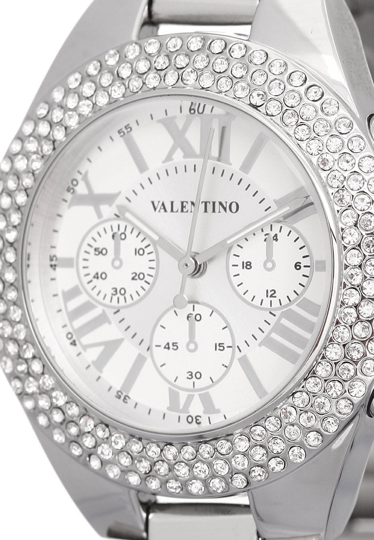 Valentino 20121729-SILVER - WHITE DIAL Analog Stainless Steel Strap Watch for Women-Watch Portal Philippines