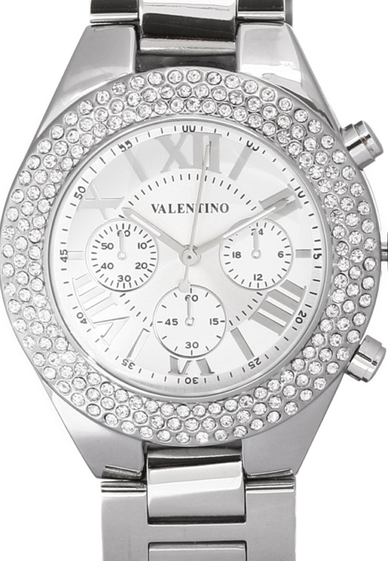 Valentino 20121729-SILVER - WHITE DIAL Analog Stainless Steel Strap Watch for Women-Watch Portal Philippines