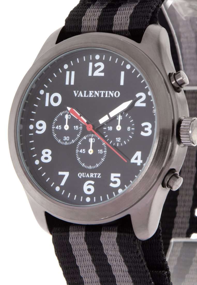 Valentino 20121737-GREY AND BLACK Nylon Strap Watch for Men-Watch Portal Philippines