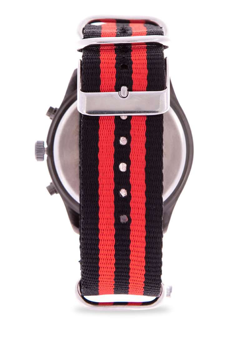 Valentino 20121737-RED AND BLACK Nylon Strap Watch for Men-Watch Portal Philippines