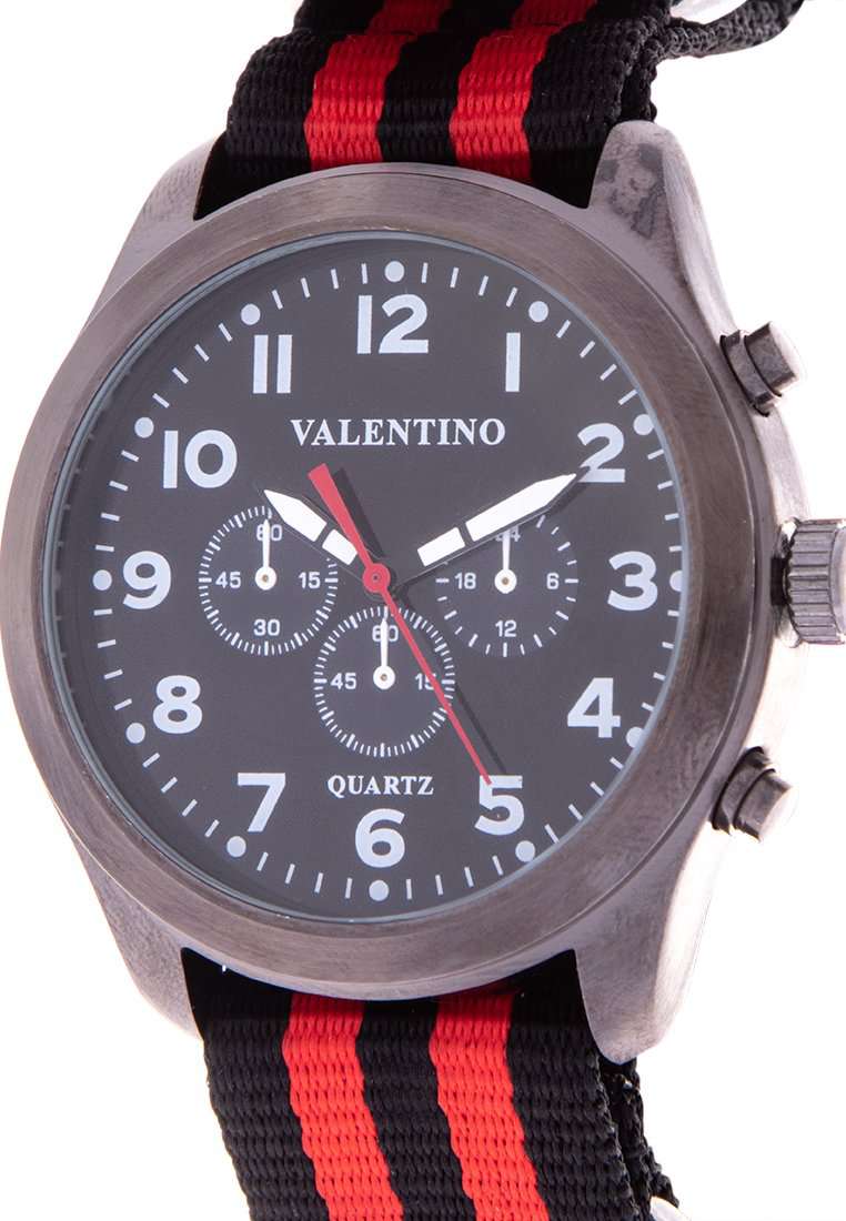 Valentino 20121737-RED AND BLACK Nylon Strap Watch for Men-Watch Portal Philippines
