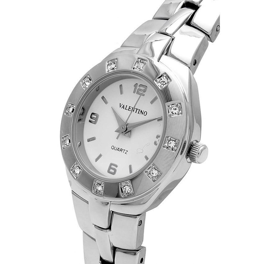 Valentino 20121760-SILVER - WHITE DIAL OMEGA IP CLASSIC STYLE FASHION METAL - ALLOY STRAP Watch for Women-Watch Portal Philippines