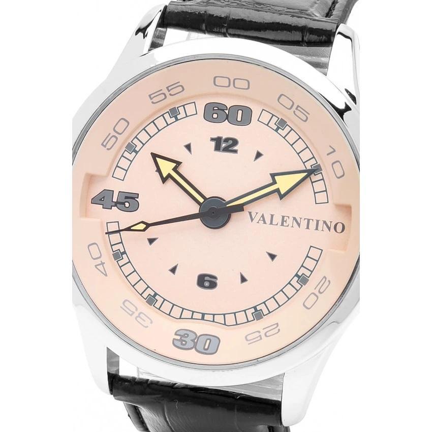 Valentino 20121775-BLACK SIL - PINK DIAL LEATHER STRAP Watch for Men-Watch Portal Philippines