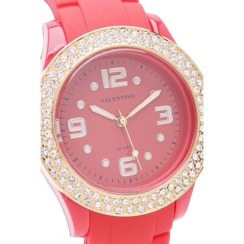 Valentino 20121779-RED CASINO STONE CLASSIC RUBBER STRAP Watch for Women-Watch Portal Philippines
