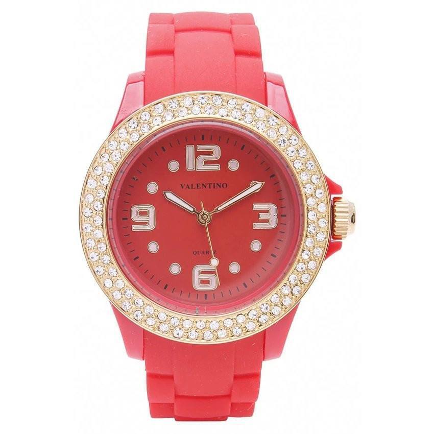 Valentino 20121779-RED CASINO STONE CLASSIC RUBBER STRAP Watch for Women-Watch Portal Philippines