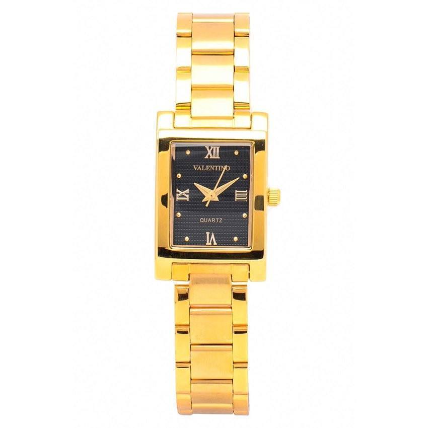 Valentino 20121782-GOLD - BLACK ROMAN SHEEN IP GOLD STYLE STAINLESS BAND STRAP Watch for Women-Watch Portal Philippines
