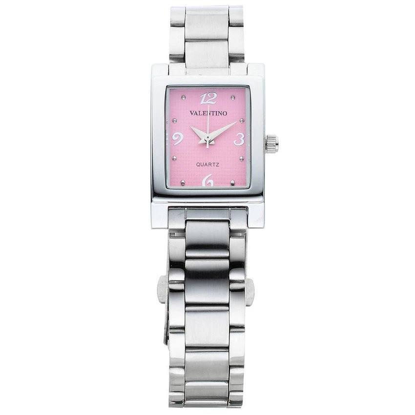 Valentino 20121783-SILVER - PINK NUMBER SHEEN IP WHITE STYLE STAINLESS BAND STRAP Watch for Women-Watch Portal Philippines