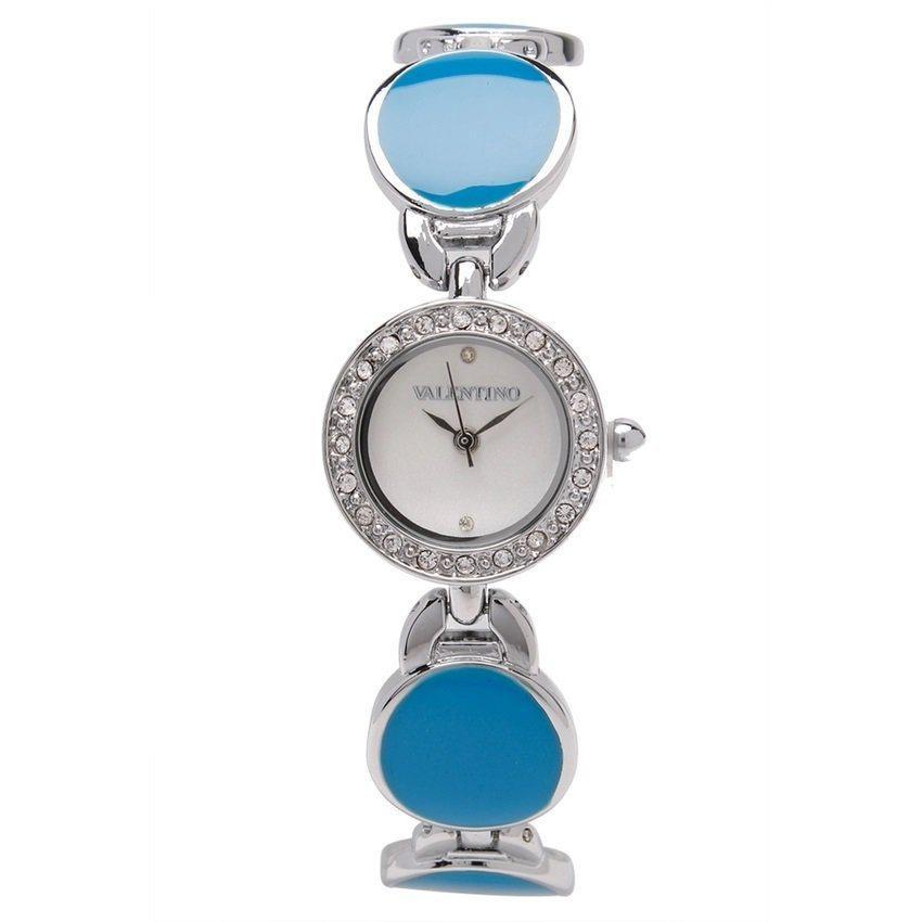 Valentino 20121823-SILVER - BLUE STONE TORTOISE LUXE IP FASHION METAL - ALLOY STRAP Watch for Women-Watch Portal Philippines