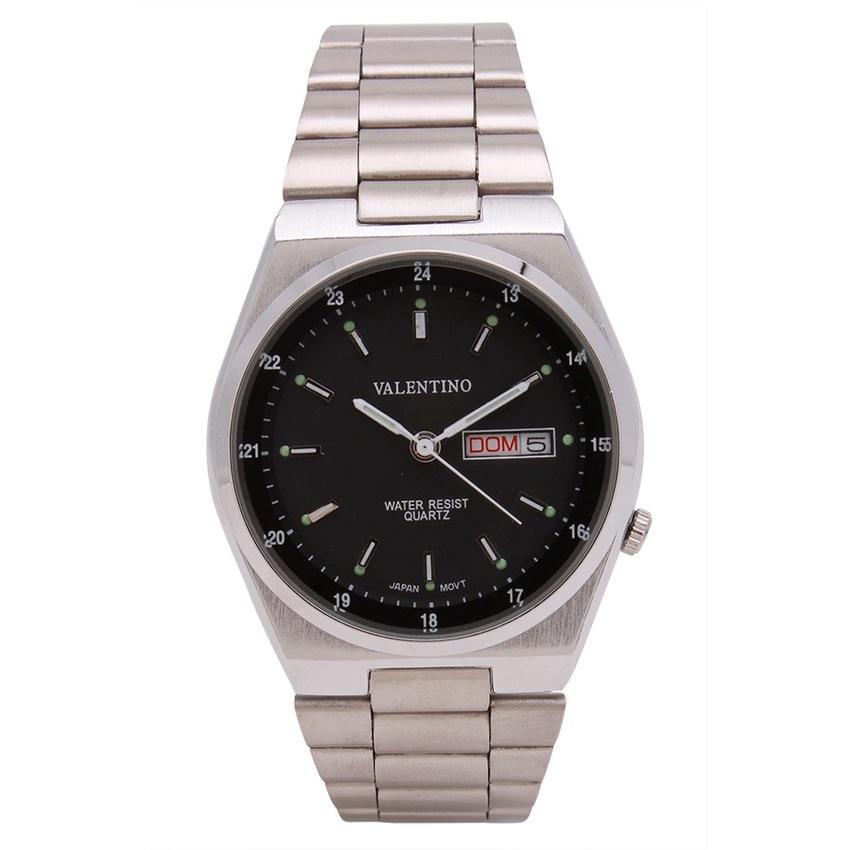 Valentino 20121842-BLACK DIAL STAINLESS BAND STRAP Watch for Men-Watch Portal Philippines