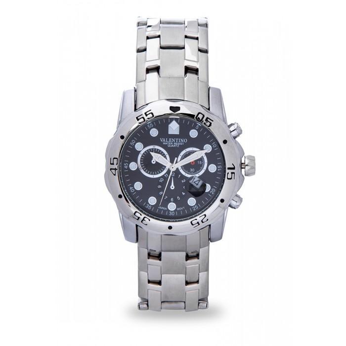 Valentino 20121884-WHITE - BLACK DIAL ORIENT CLSC WD IPS STYLE STAINLESS BAND STRAP Watch for Men-Watch Portal Philippines