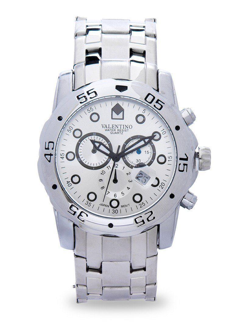 Valentino 20121884-WHITE - SILVER DIAL ORIENT CLSC WD IPS STYLE STAINLESS BAND STRAP Watch for Men-Watch Portal Philippines