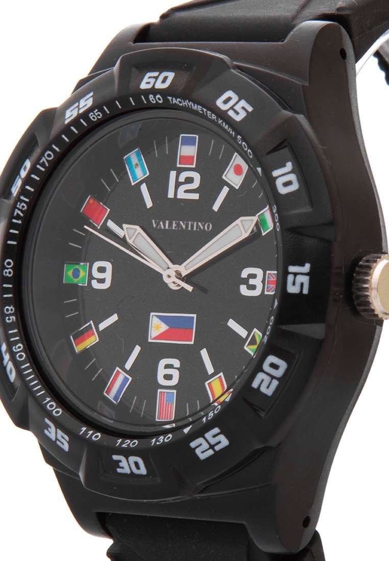 Valentino 20121888-BLACK DIAL Rubber Strap Watch for Men-Watch Portal Philippines