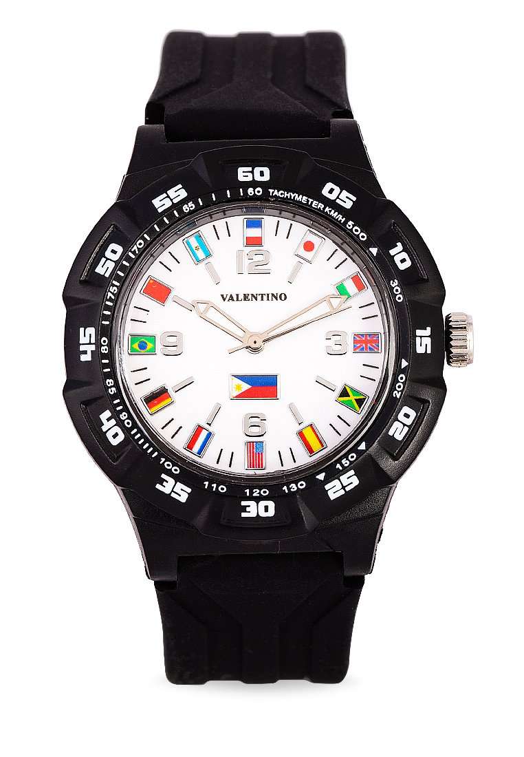 Valentino 20121888-WHITE DIAL Rubber Strap Watch for Men-Watch Portal Philippines