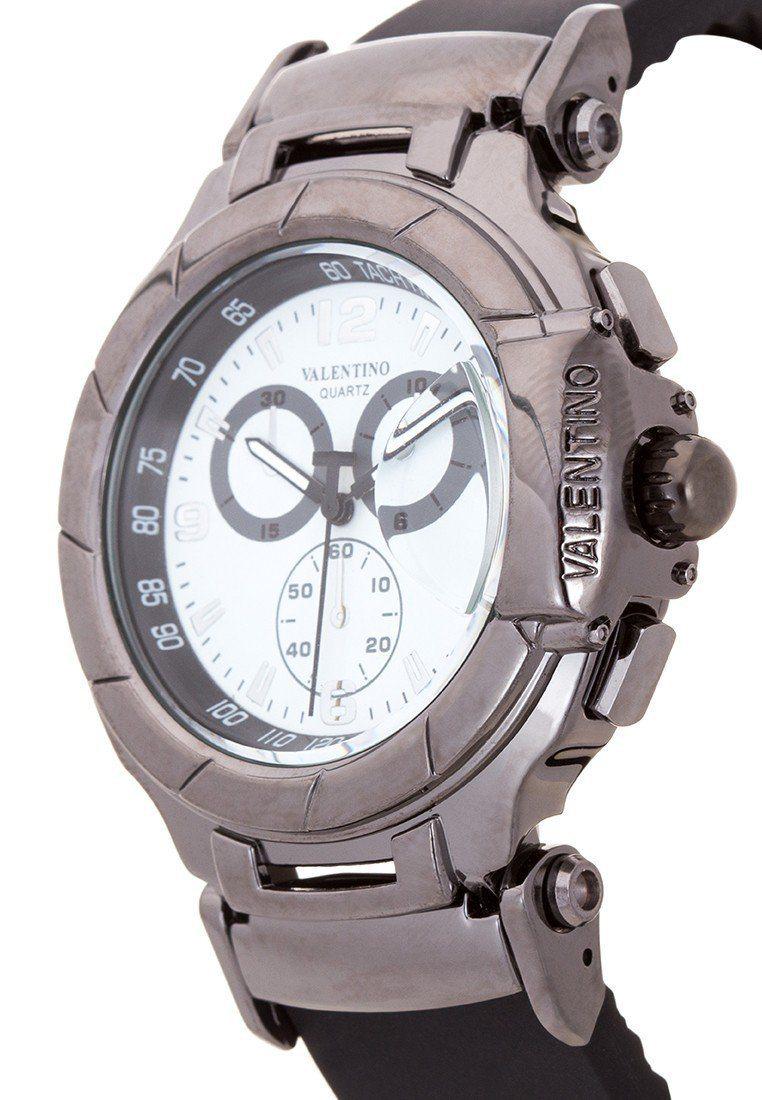 Valentino 20121910-Blk - White Dial Tissot Rubber Style Rubber Strap Watch For Men-Watch Portal Philippines