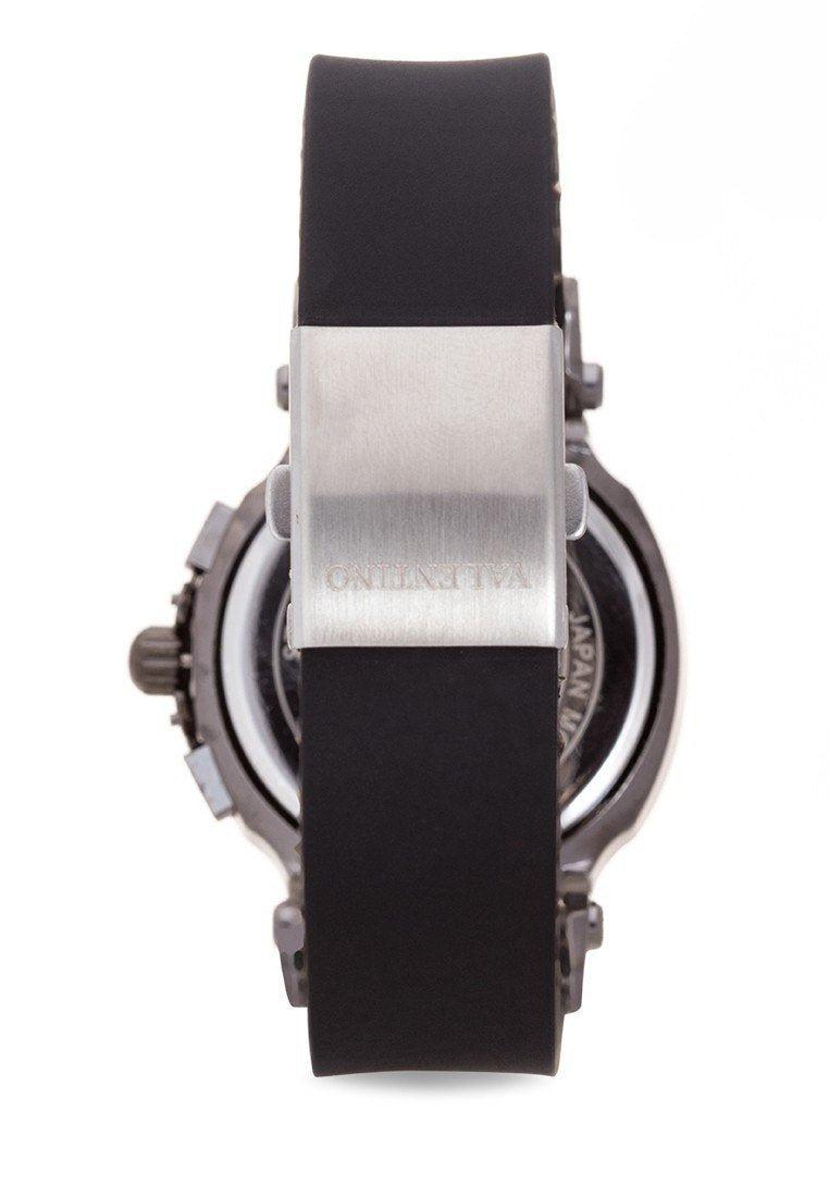 Valentino 20121910-Blk - White Dial Tissot Rubber Style Rubber Strap Watch For Men-Watch Portal Philippines