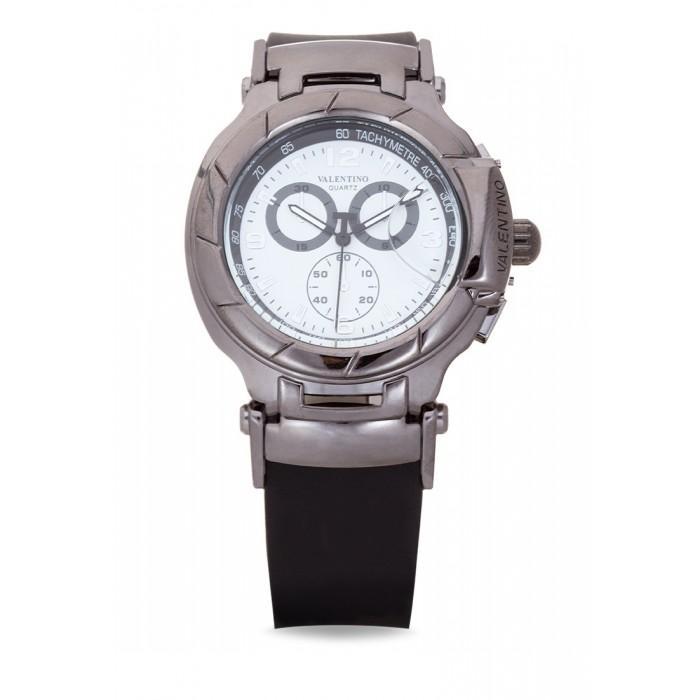 Valentino 20121910-Blk - White Dial Tissot Rubber Style Rubber Strap Watch For Men-Watch Portal Philippines