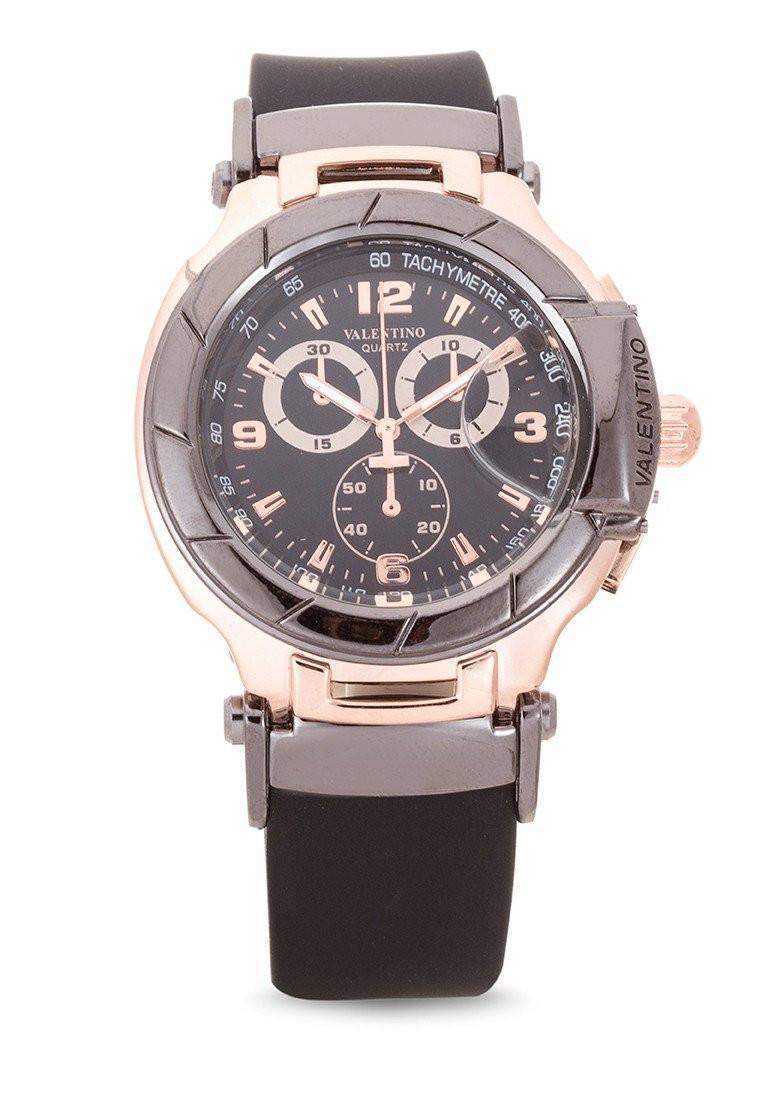 Valentino 20121910-Rg - Black Dial Tissot Rubber Style Rubber Strap Watch For Men-Watch Portal Philippines