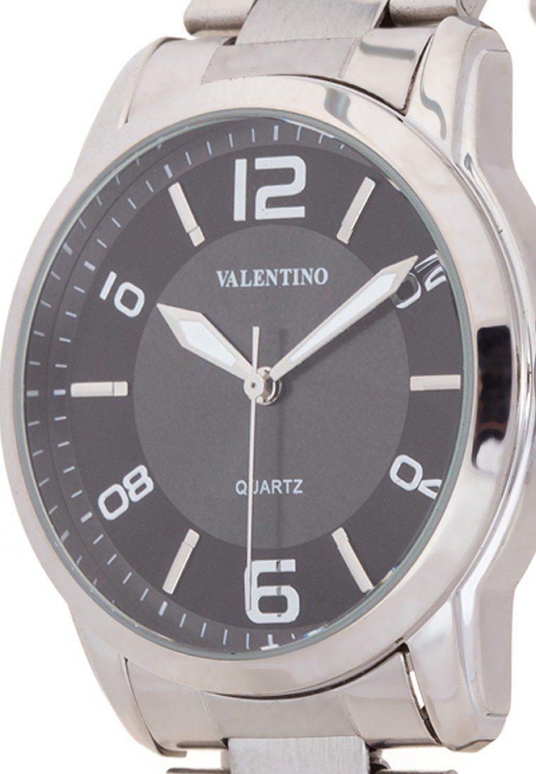 Valentino 20121911-BLACK DIAL STAINLESS BAND Strap Watch For Men-Watch Portal Philippines