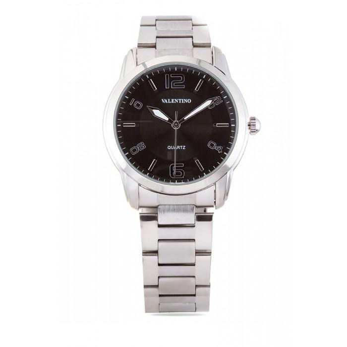 Valentino 20121911-BLACK DIAL STAINLESS BAND Strap Watch For Men-Watch Portal Philippines