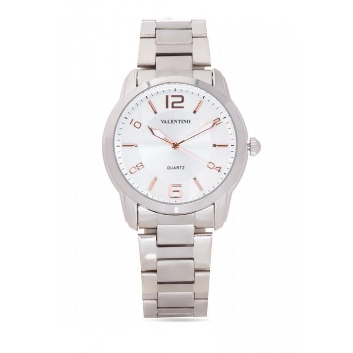 Valentino 20121911-White Dial Rg Index Stainless Strap Watch For Men-Watch Portal Philippines