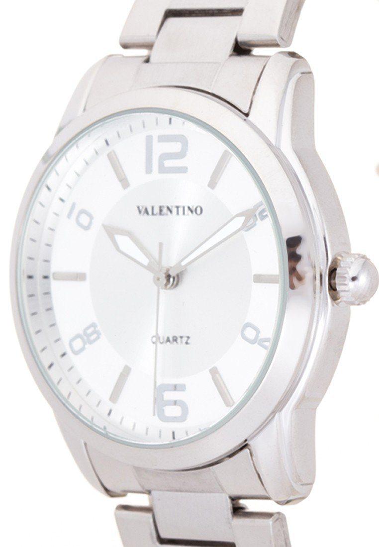 Valentino 20121911-White Dial Silver Index Stainless Strap Watch For Men-Watch Portal Philippines