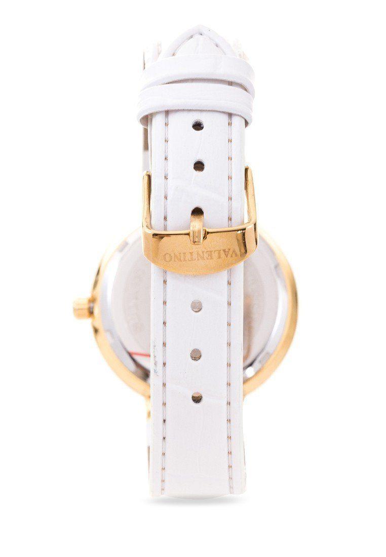 Valentino 20121923-SILVER DIAL CLASSIC SHN LTHR IP GOLD LEATHER STRAP Watch For Women-Watch Portal Philippines