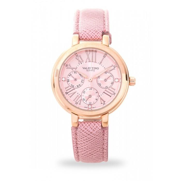 Valentino 20121924-PINK DIAL CLASSIC SHN LTHR IP ROSE LEATHER STRAP Watch For Women-Watch Portal Philippines