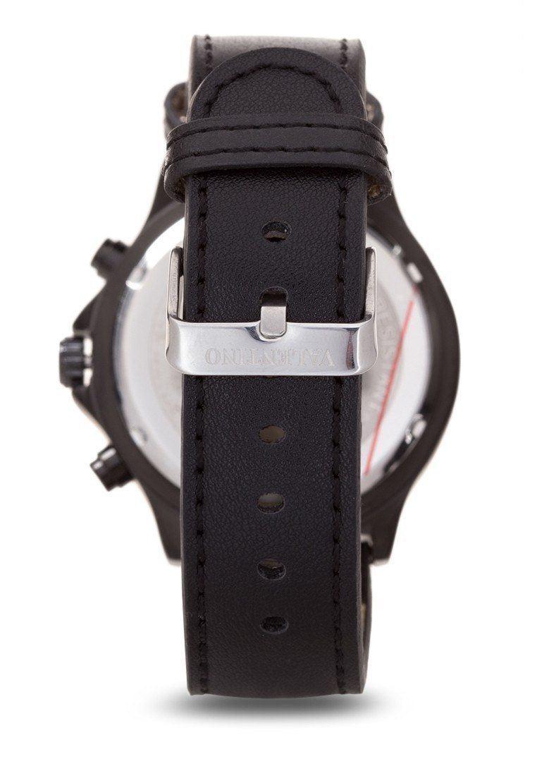 Valentino 20121929-BK CASE - BLK DIAL CLASSIC TW STL LTHR IPG&B LEATHER STRAP Watch For Men-Watch Portal Philippines