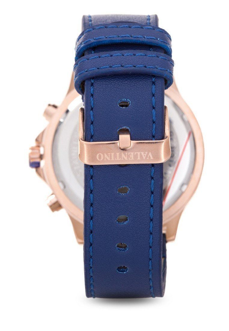 Valentino 20121930-BLUE DIAL CLASSIC TW STL LTHR IPR LEATHER STRAP Watch For Men-Watch Portal Philippines