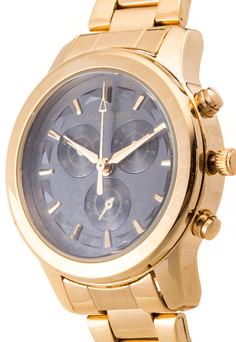 Valentino 20121935-BLACK DIAL Analog Stainless Band Watch for Women-Watch Portal Philippines